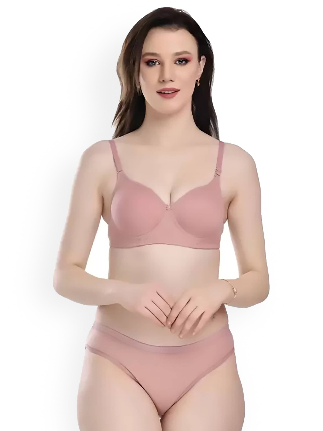 

AROUSY Non Padded Cotton Lingerie Set, Pink