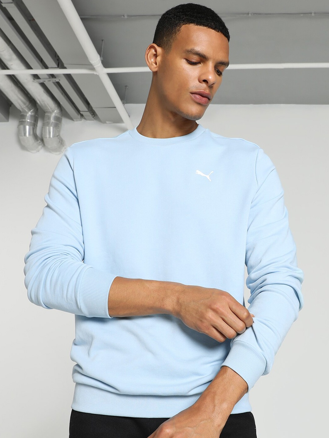 

Puma Crew Neck Long Sleeves Regular Fit Cotton Sweatshirt, Blue