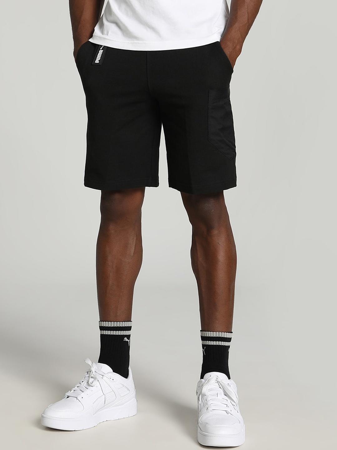 

Puma NU-TILITY Men 10" Cotton Sports Shorts, Black