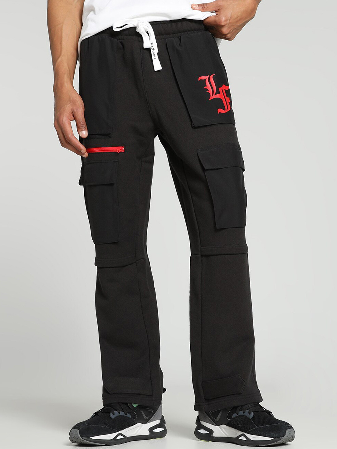 

Puma x LAFRANC Men Printed Cotton Cargo Track Pants, Black