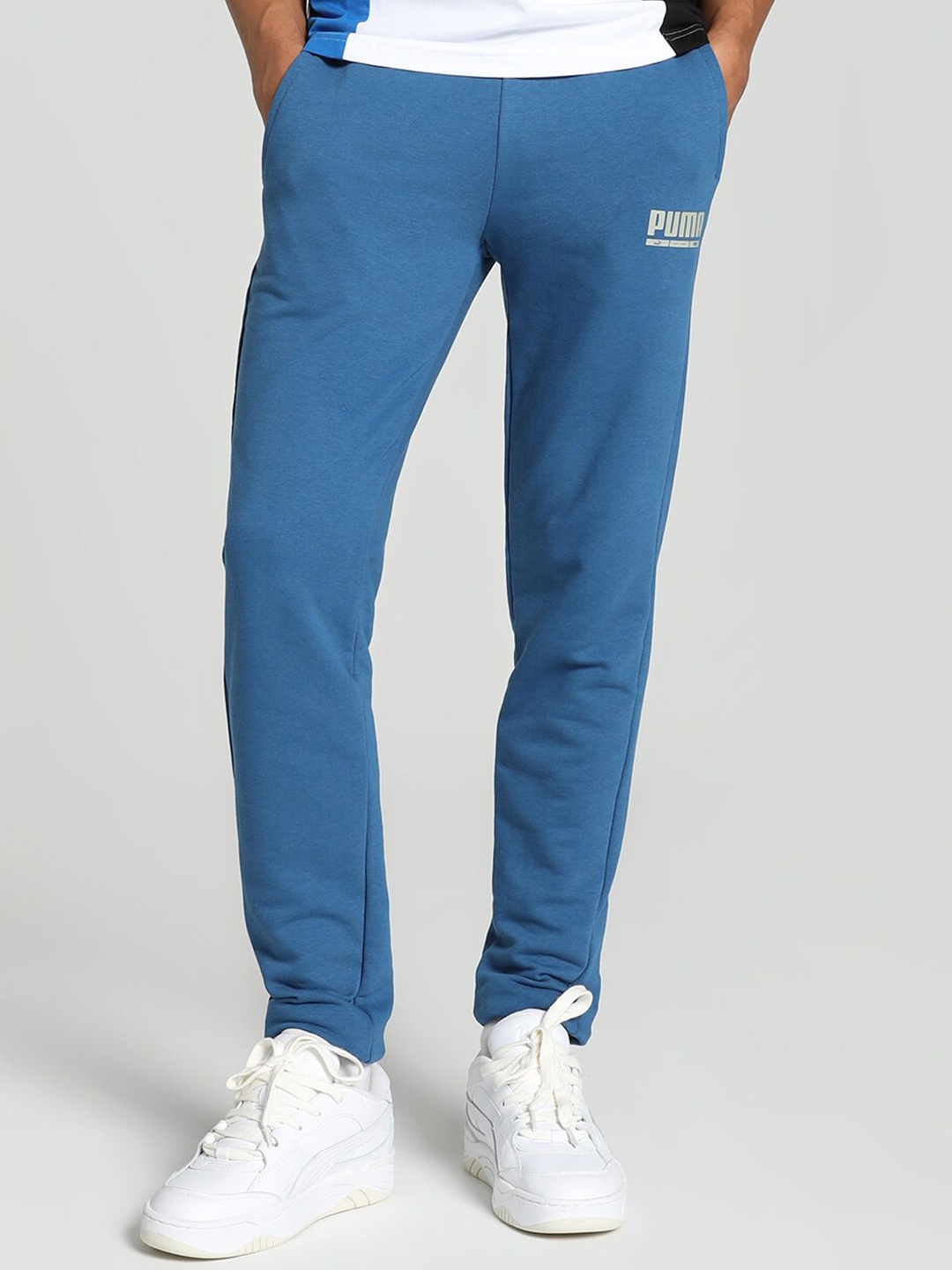 

Puma Men Logo Printed Slim Fit Track Pants, Blue