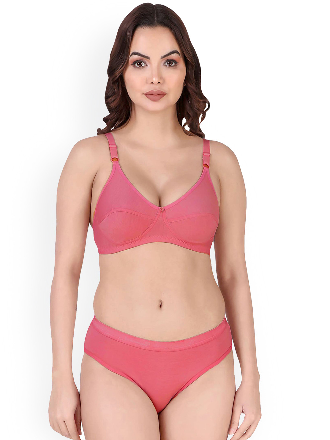 

PIBU Non Padded Cotton Lingerie Set, Red