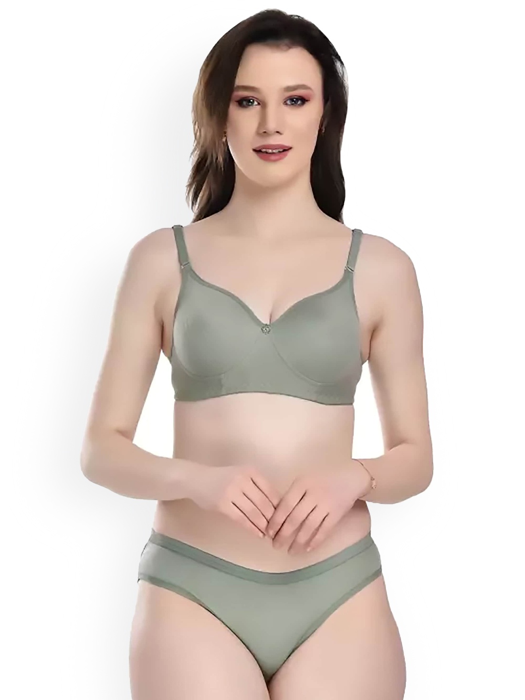 

PIBU Non Padded Cotton Lingerie Set, Green