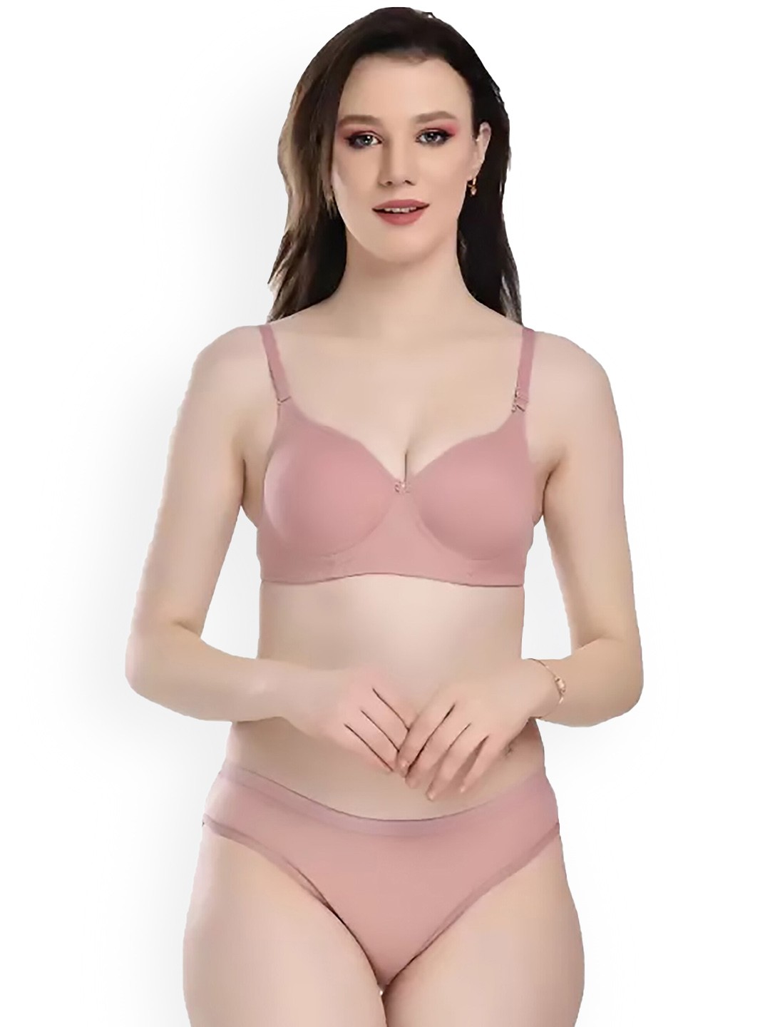 

PIBU Non Padded Cotton Lingerie Set U_PDSHA Set1, Pink