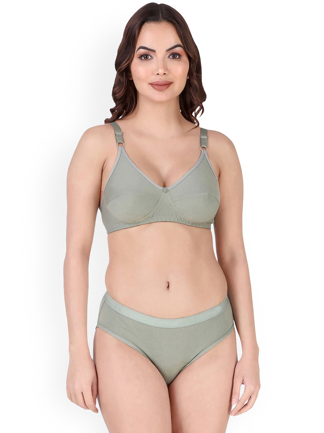 

PIBU Non Padded Cotton Lingerie Set, Green