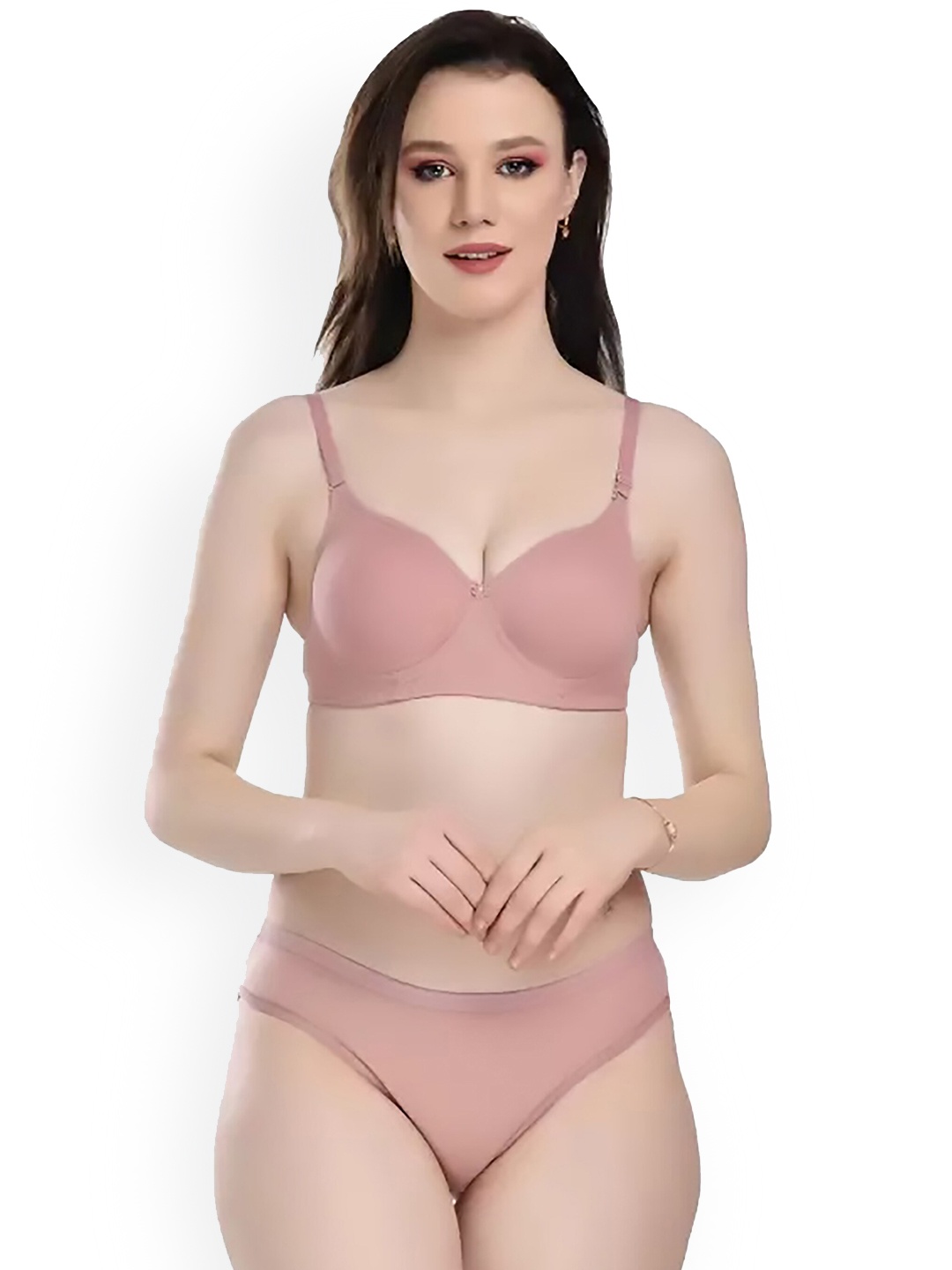 

PIBU Non Padded Cotton Lingerie Set, Pink