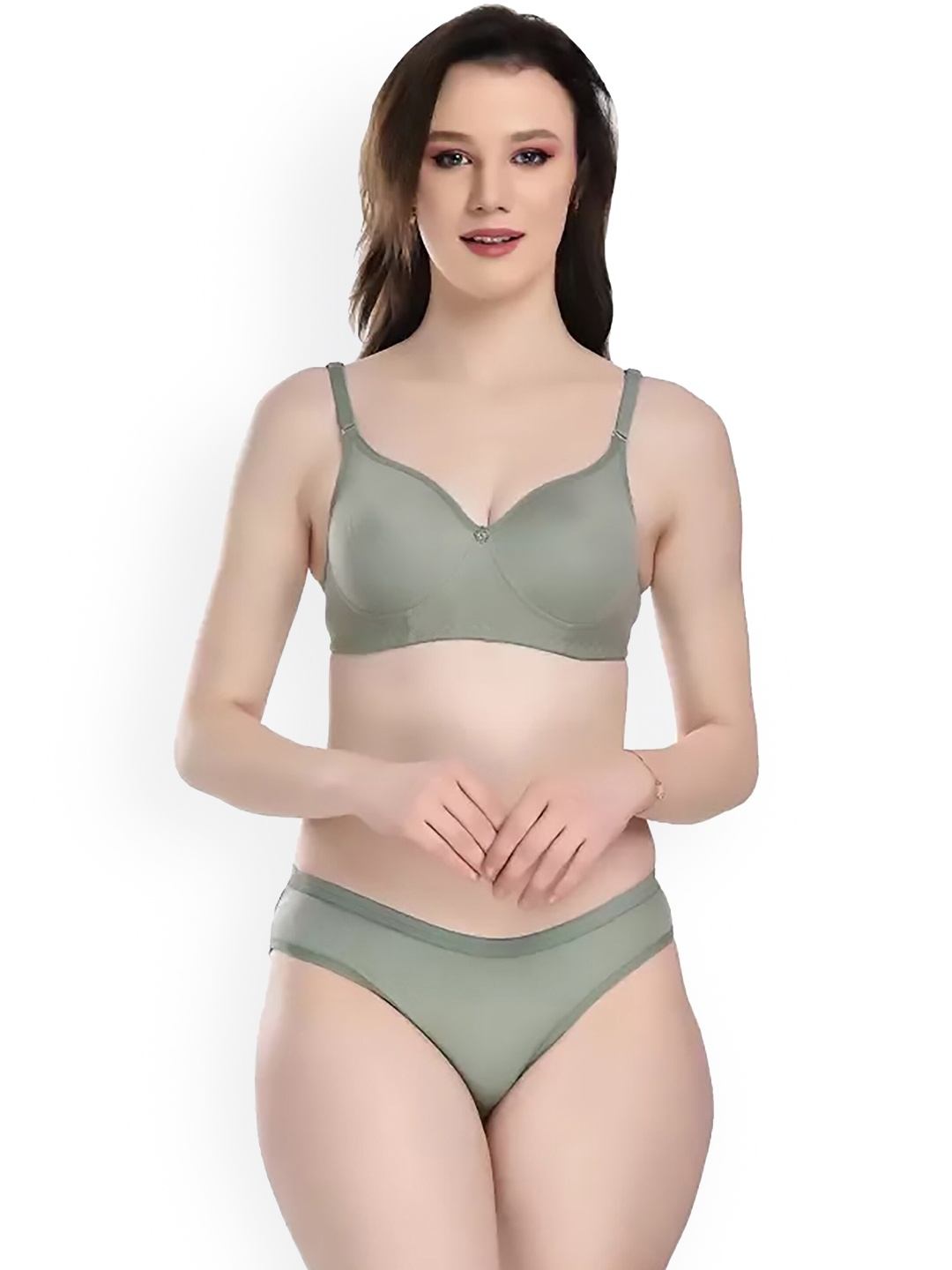 

PIBU Non Padded Cotton Lingerie Set, Green
