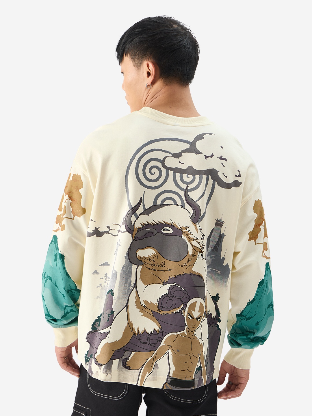 

The Souled Store Beige Avatar Printed Oversized Pure Cotton T-shirt