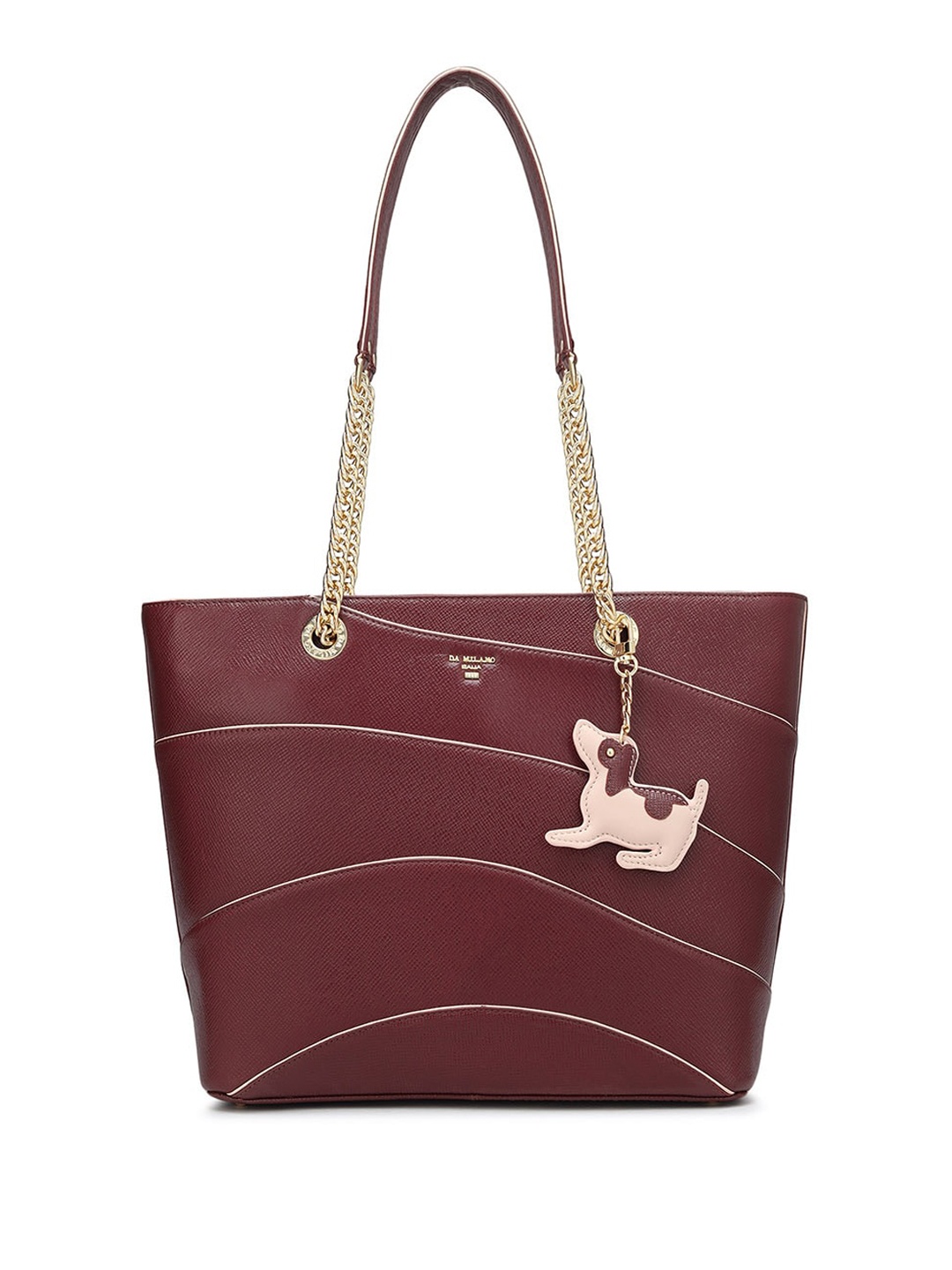 

Da Milano Leather Structured Shoulder Bag, Burgundy