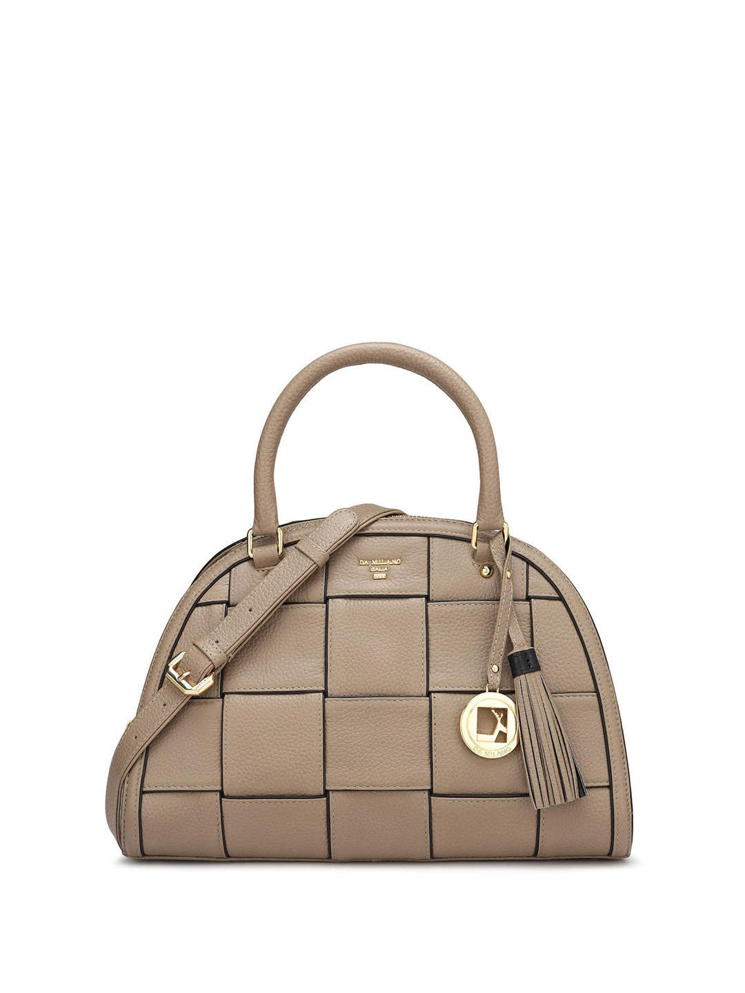 

Da Milano Textured Leather Handheld Bag, Grey