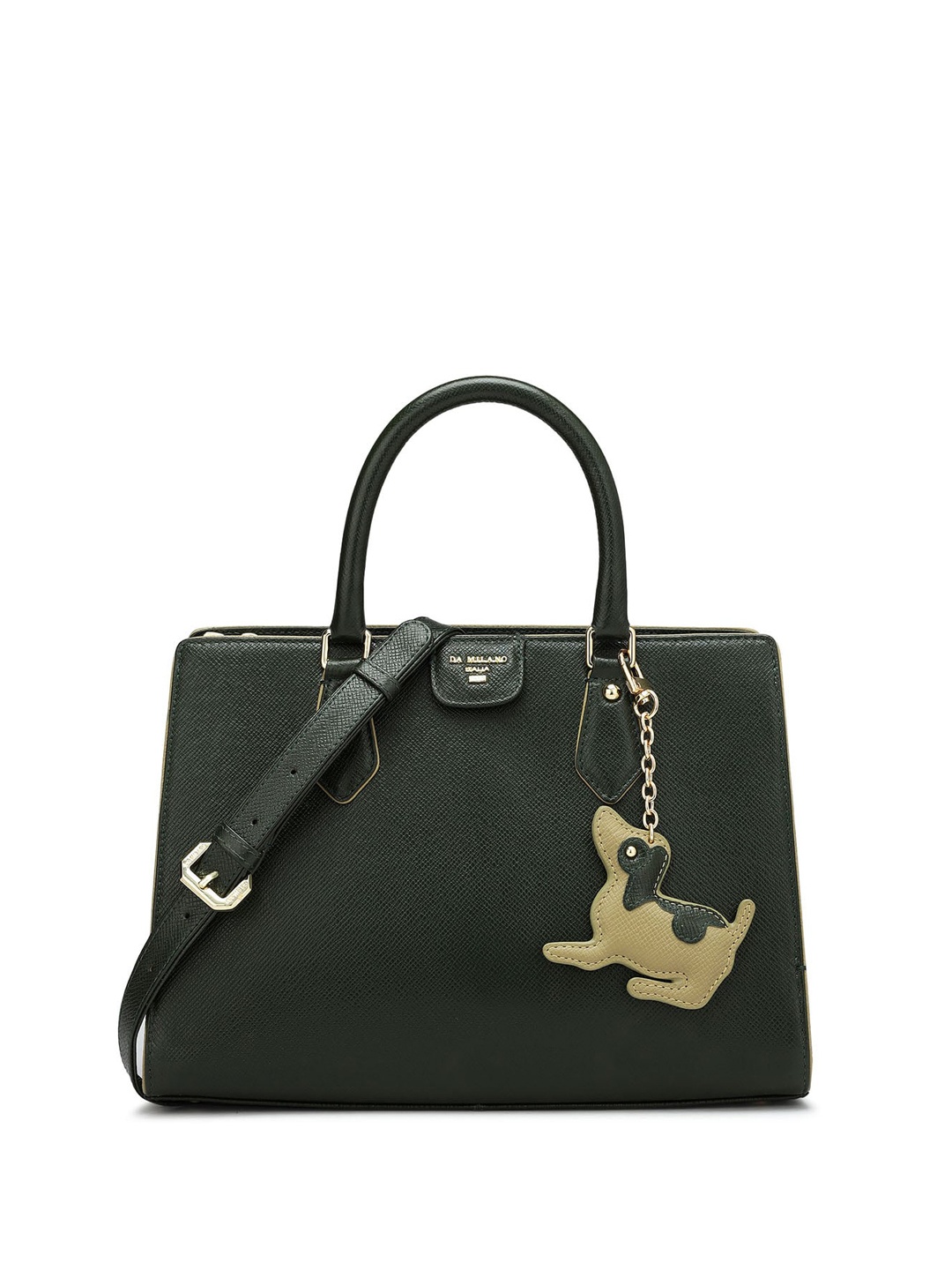 

Da Milano Leather Structured Handheld Bag, Green
