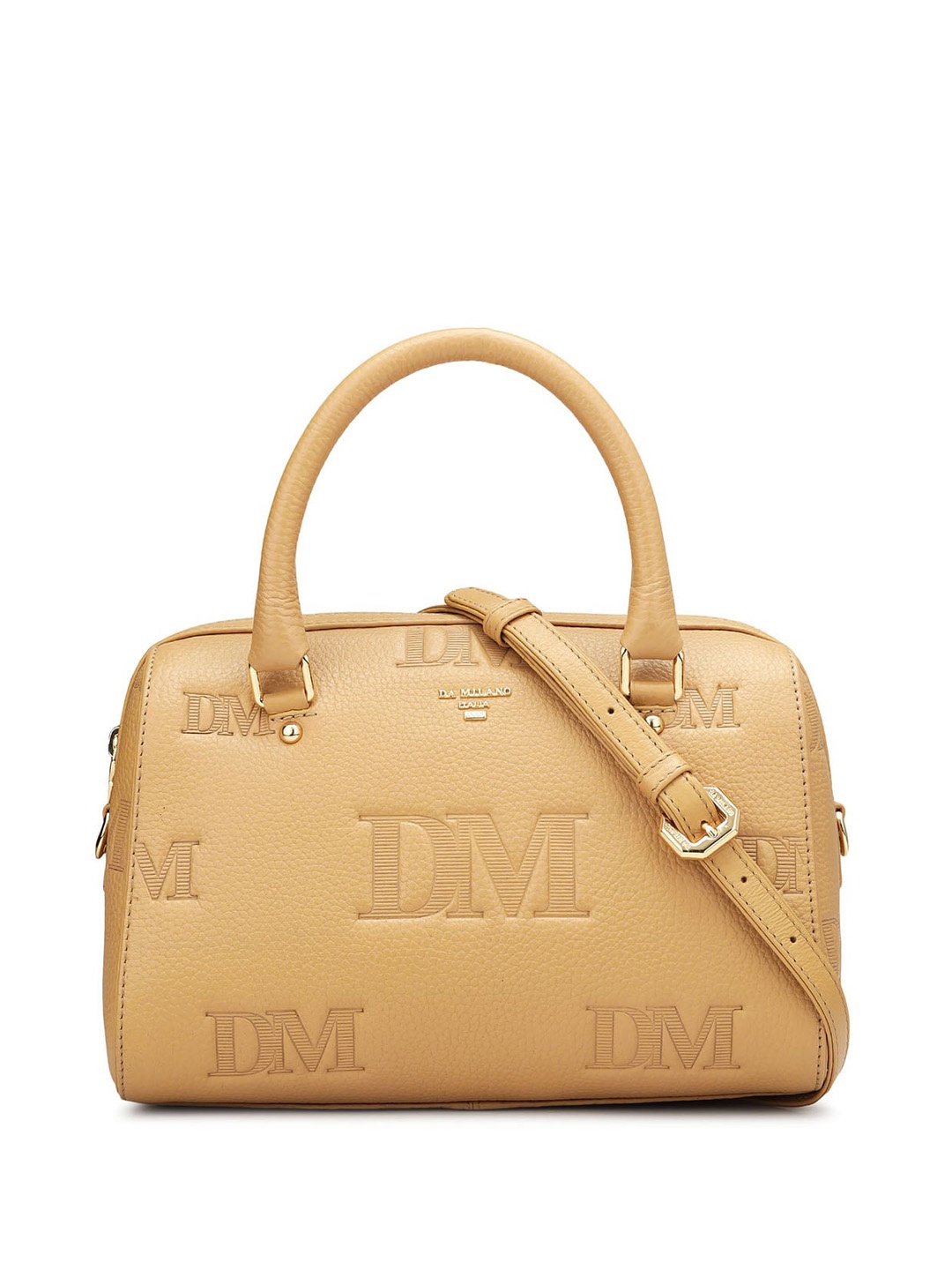 

Da Milano Printed Leather Structured Handheld Bag, Beige