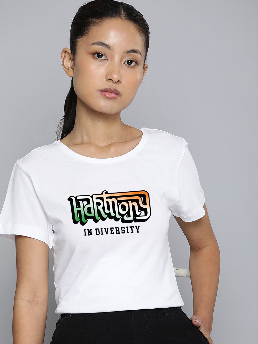 

Harvard Typography Printed Round Neck Cotton Regular Fit T-shirt, White
