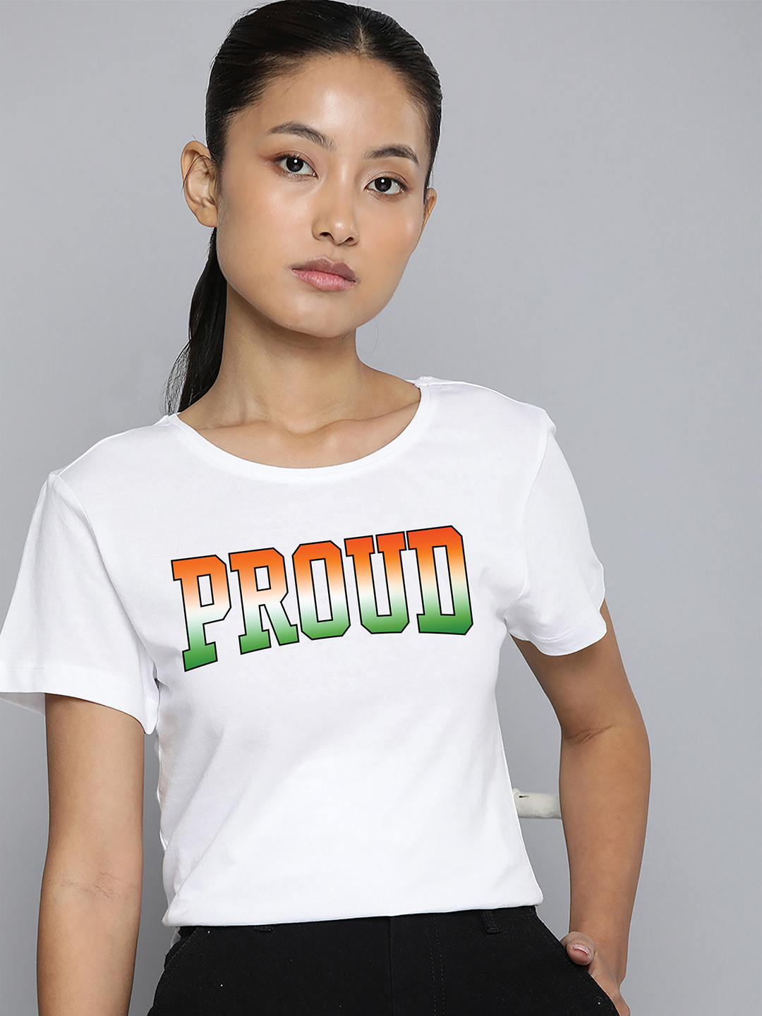

Harvard White Round Neck Typography Printed Cotton T-shirt