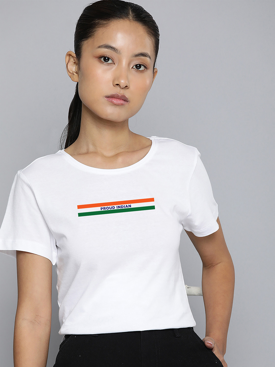 

Harvard White Round Neck Typography Printed Cotton T-shirt