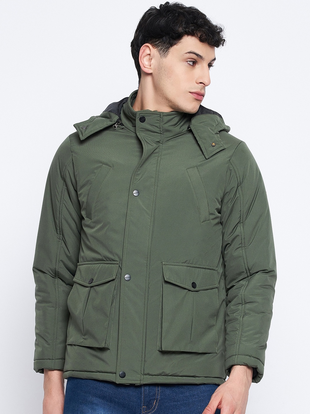 

Okane Hooded Lightweight Padded Jacket, Olive