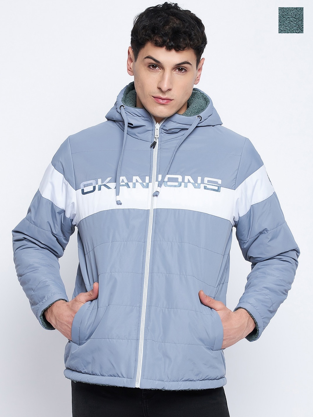 

Okane Hooded Reversible Padded Jacket, Blue