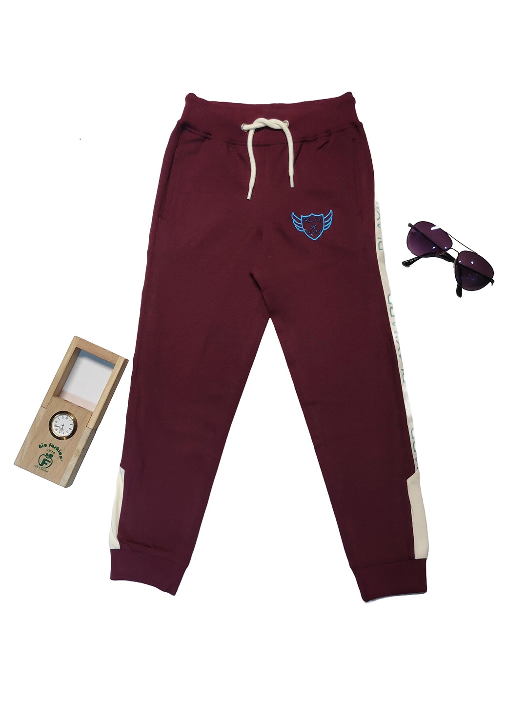 

BAESD Boys Mid-Rise Cotton Joggers, Maroon