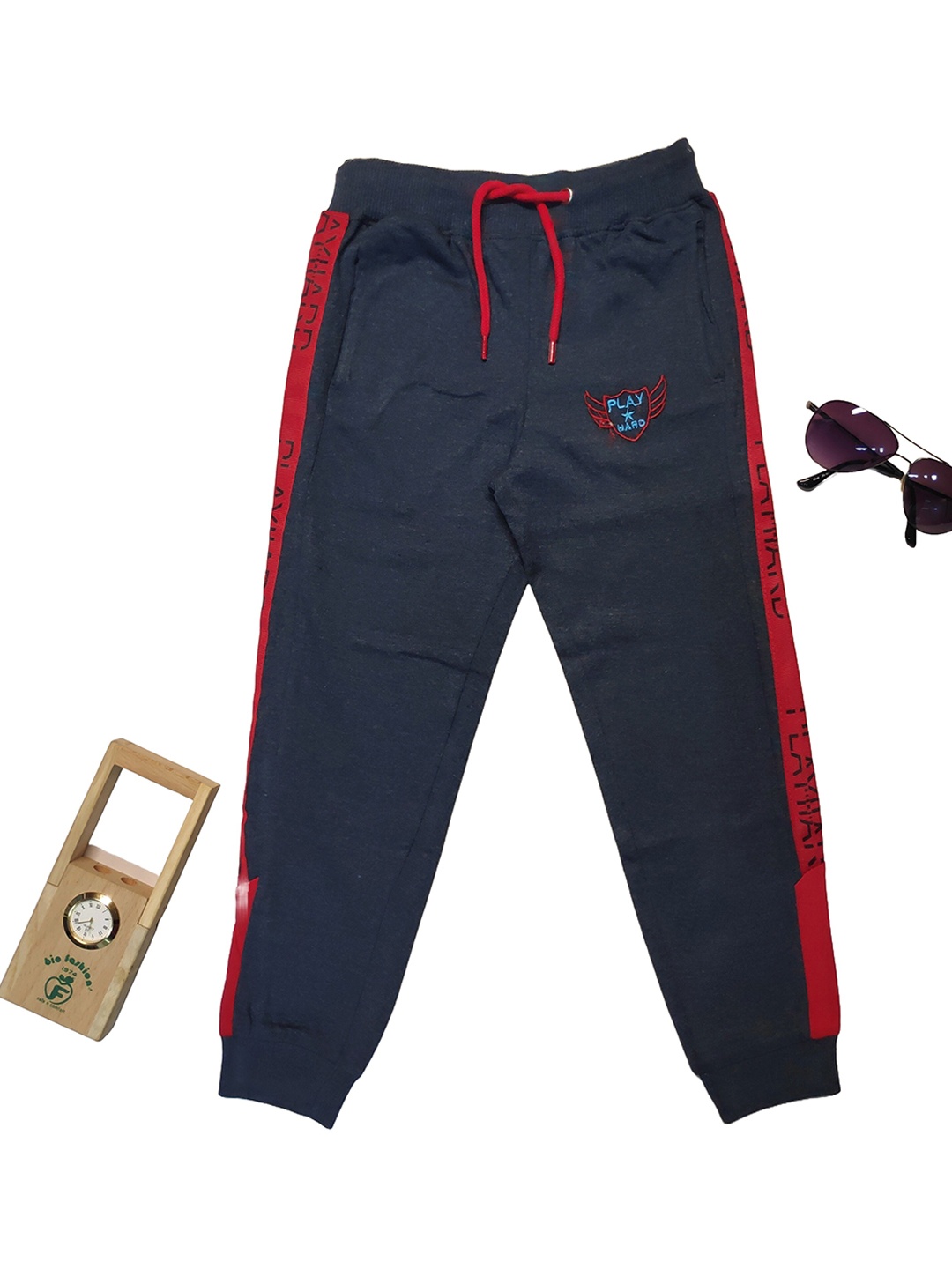 

BAESD Boys Mid-Rise Cotton Joggers, Navy blue