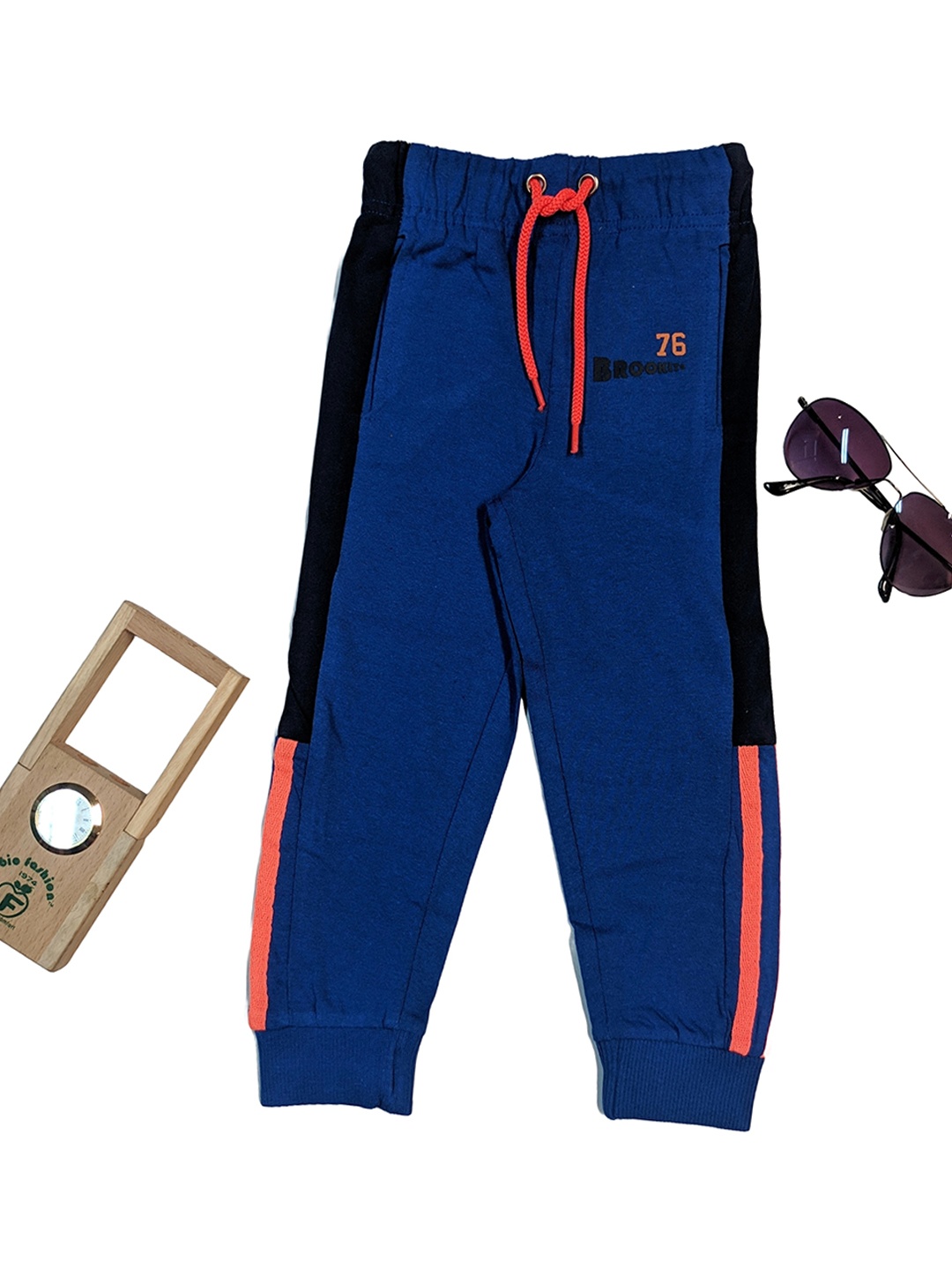 

BAESD Boys Mid-Rise Cotton Joggers, Navy blue