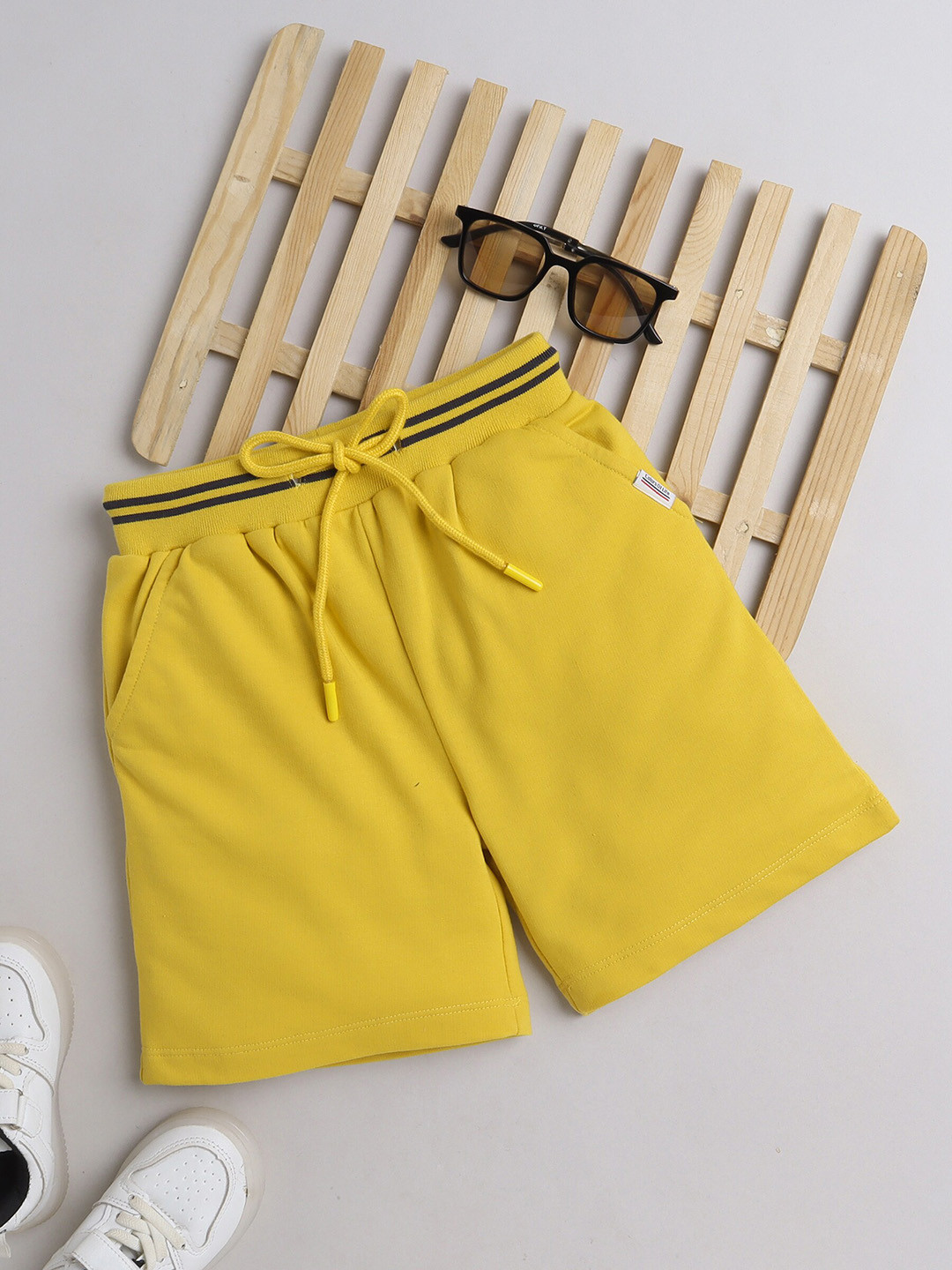 

BAESD Boys Mid-Rise Cotton Regular Shorts, Yellow