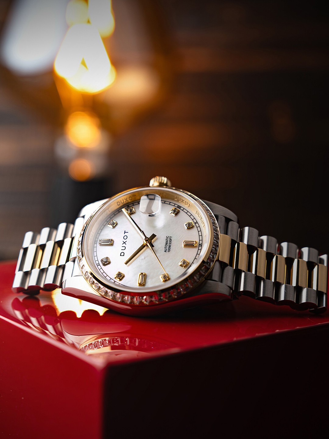 

DUXOT Atlantica Rainbow Diver Men Analogue Automatic Motion Powered Watch DX-2058-55, Beige