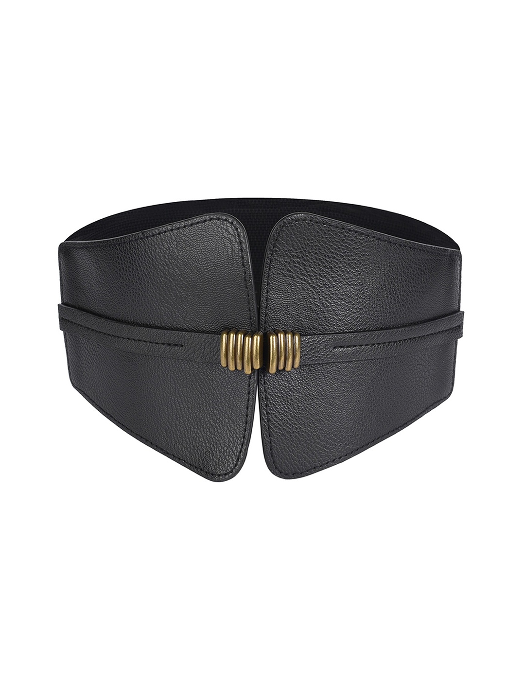 

REDHORNS Women Textured Wide Stretchable Belt, Black