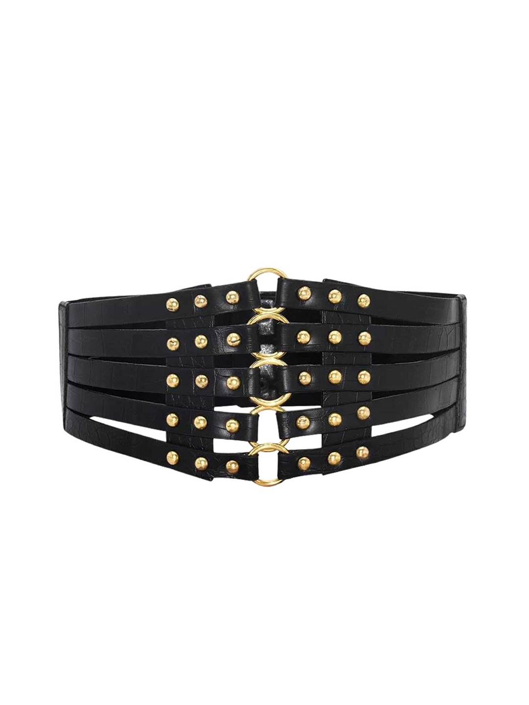 

REDHORNS Women Ring Design Stretchable Casual Belt, Black