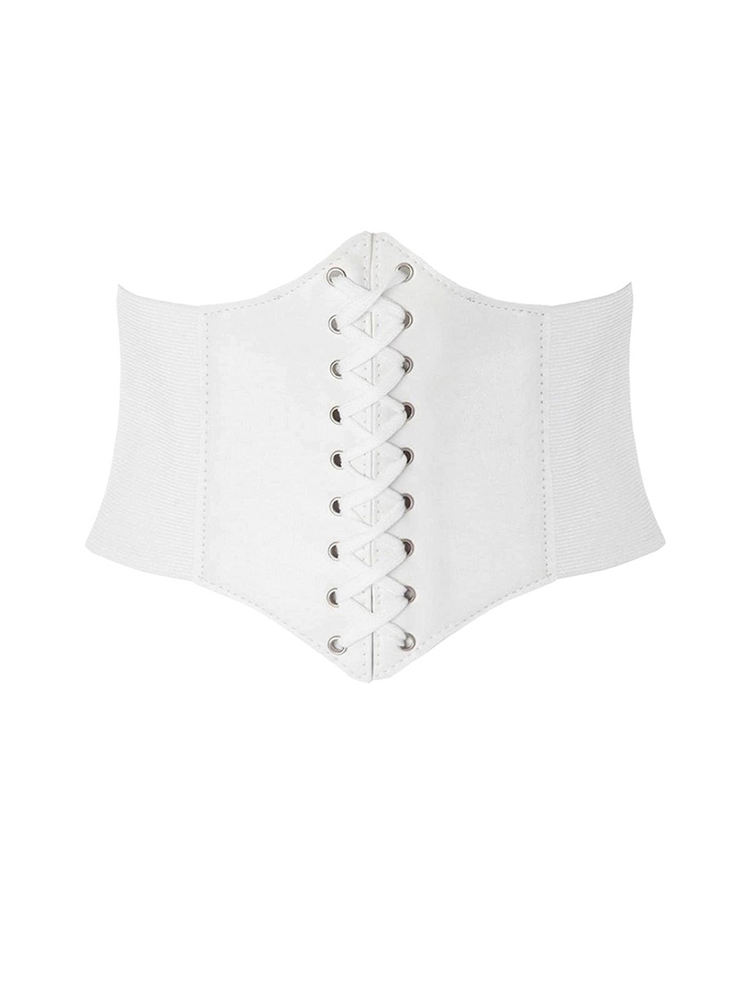 

REDHORNS Women Lace-up Corset Design Stretchable Belt, White