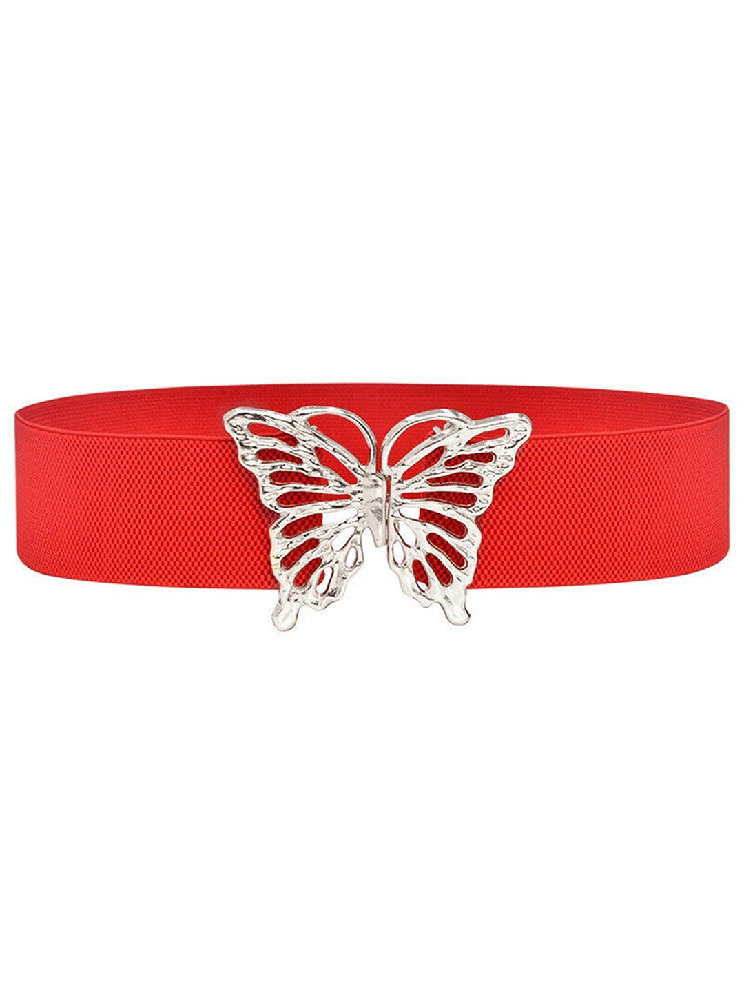 

REDHORNS Women Butterfly Design Elastic Waist Belt, Red