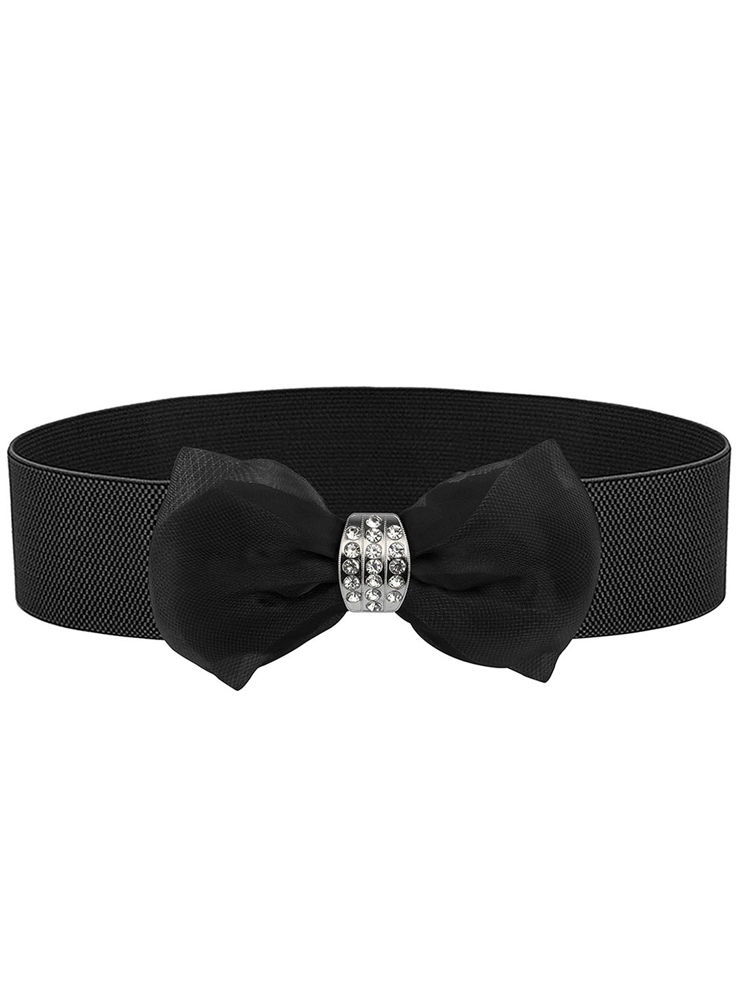 

REDHORNS Women Bow Design Elastic Waist Belt, Black