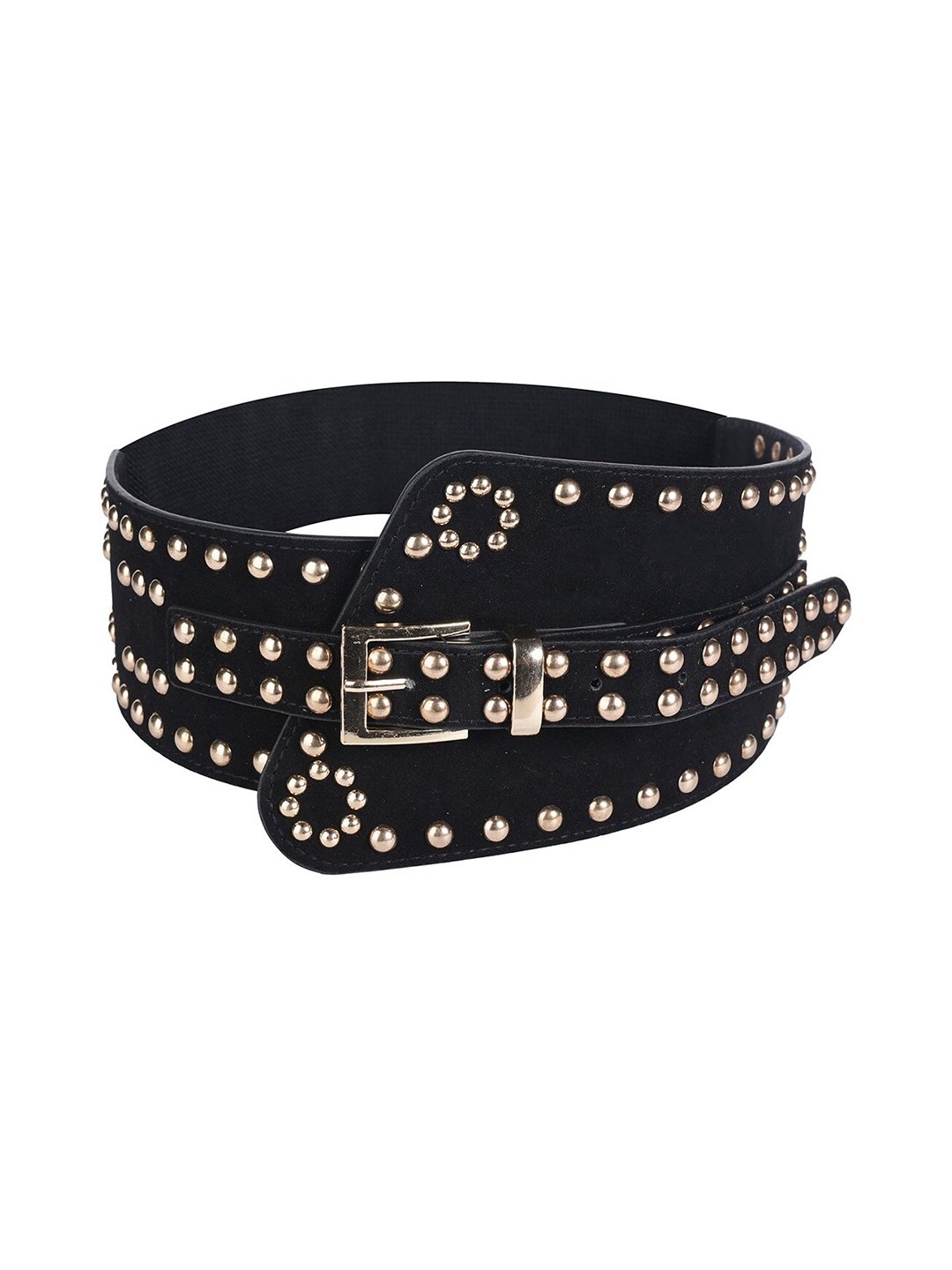 

REDHORNS Women Embellished Beads Studded Stretchable Belt, Black