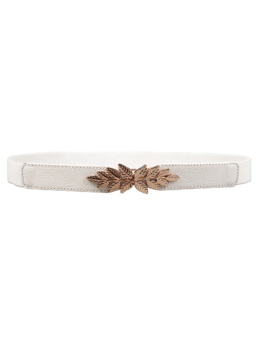 

REDHORNS Women Leaf Design Stretchable Belt, White