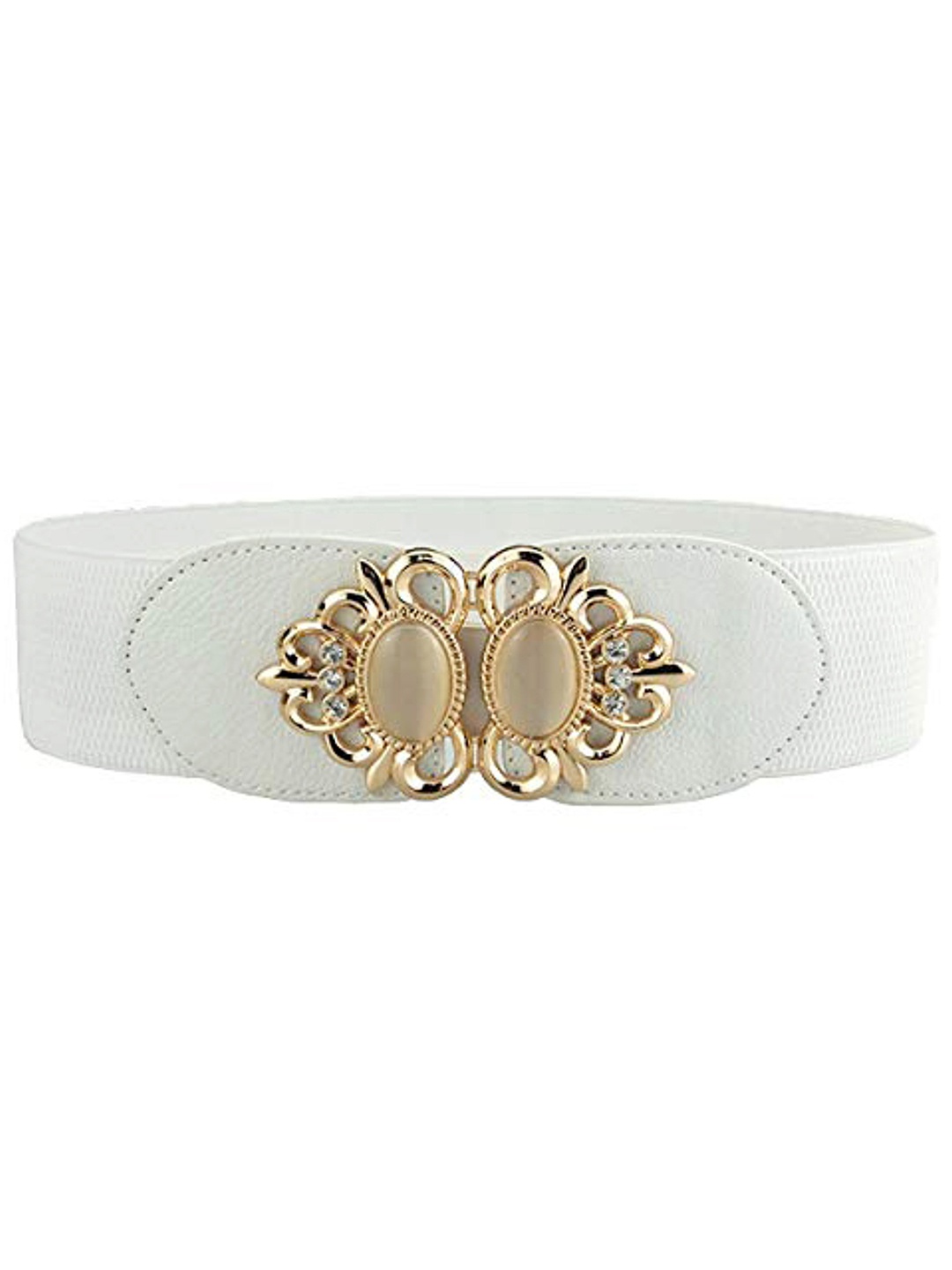 

REDHORNS Women Embellished Stretchable Belt, White