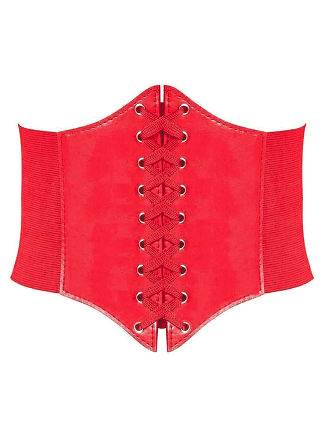 

REDHORNS Women Lace-up Corset Belt, Red