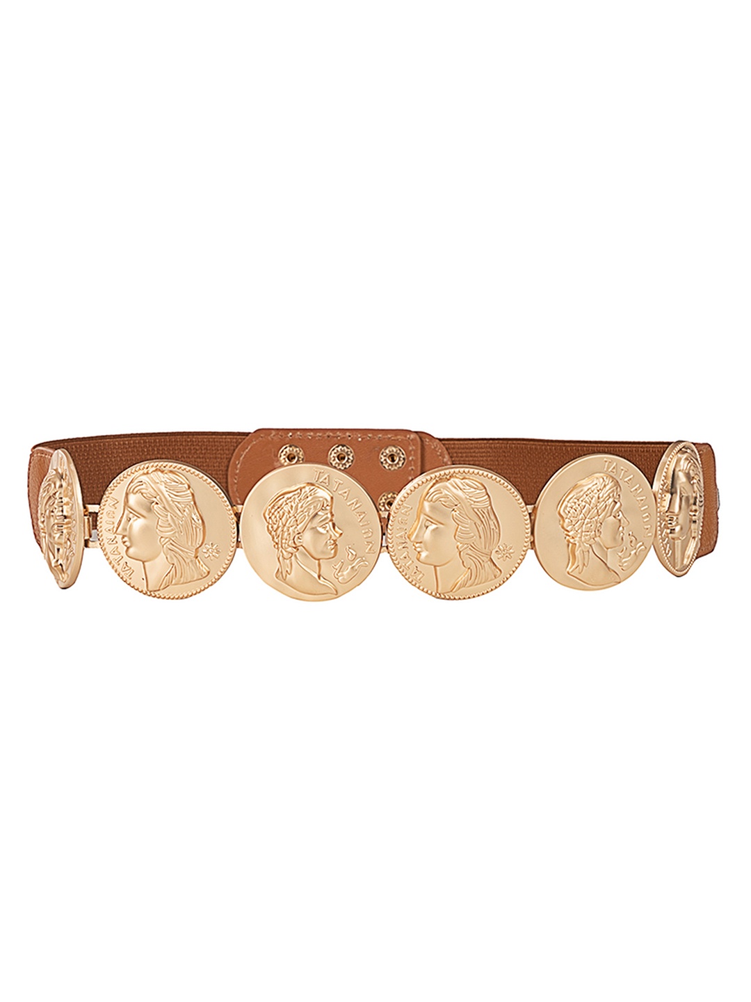 

REDHORNS Women Medusa Head Design Waist Belt, Tan