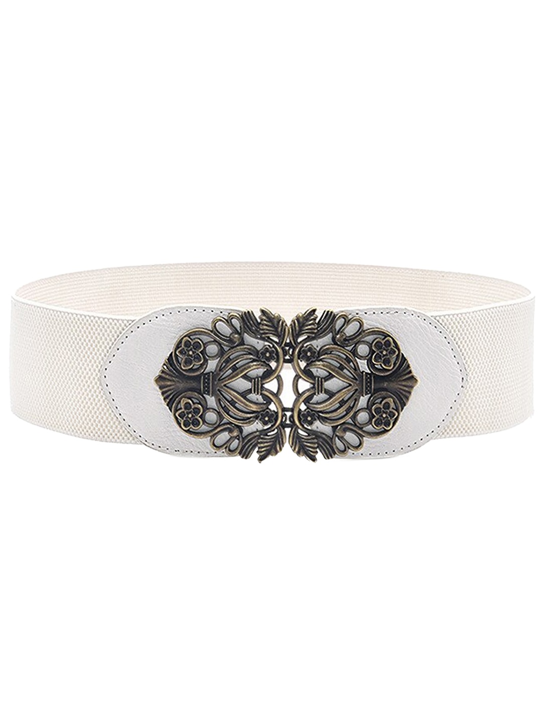 

REDHORNS Women Embellished Stretchable Belt, White