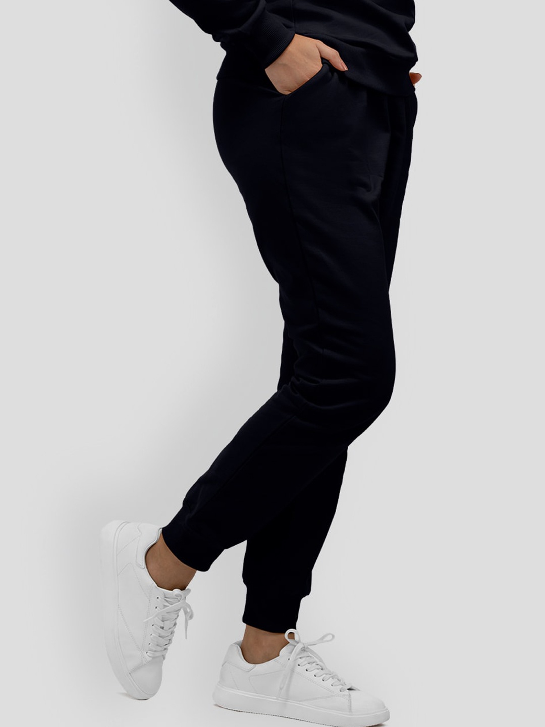 

PANGOLIN Women Mid Rise Fleece Joggers, Navy blue