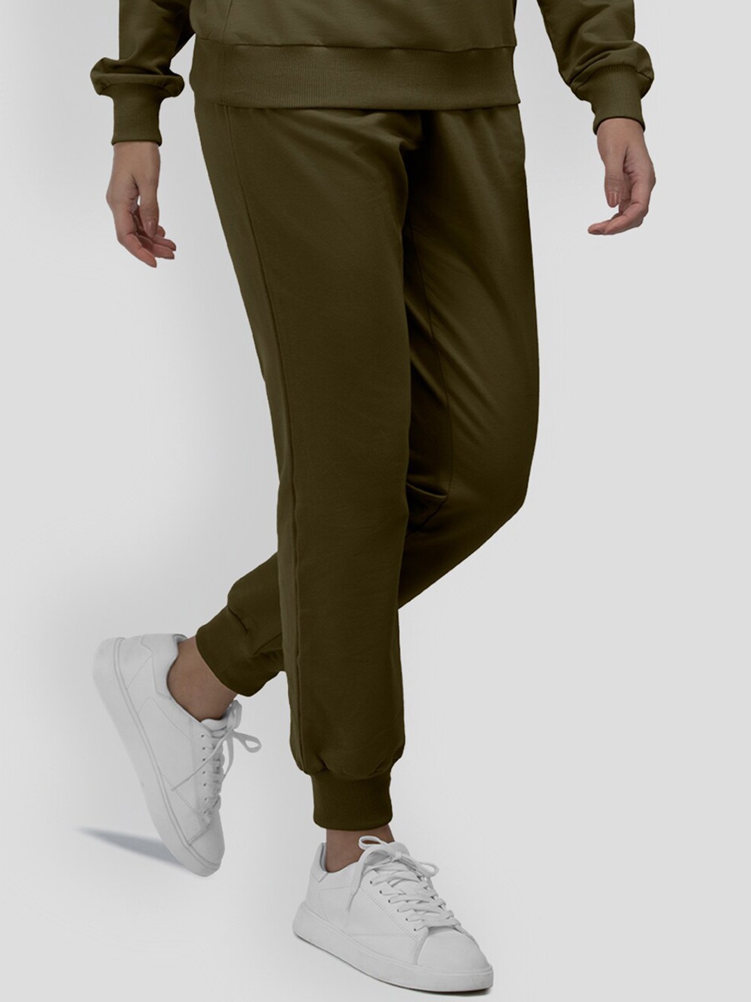 

PANGOLIN Women Cotton 4-Way Stretch Joggers, Olive