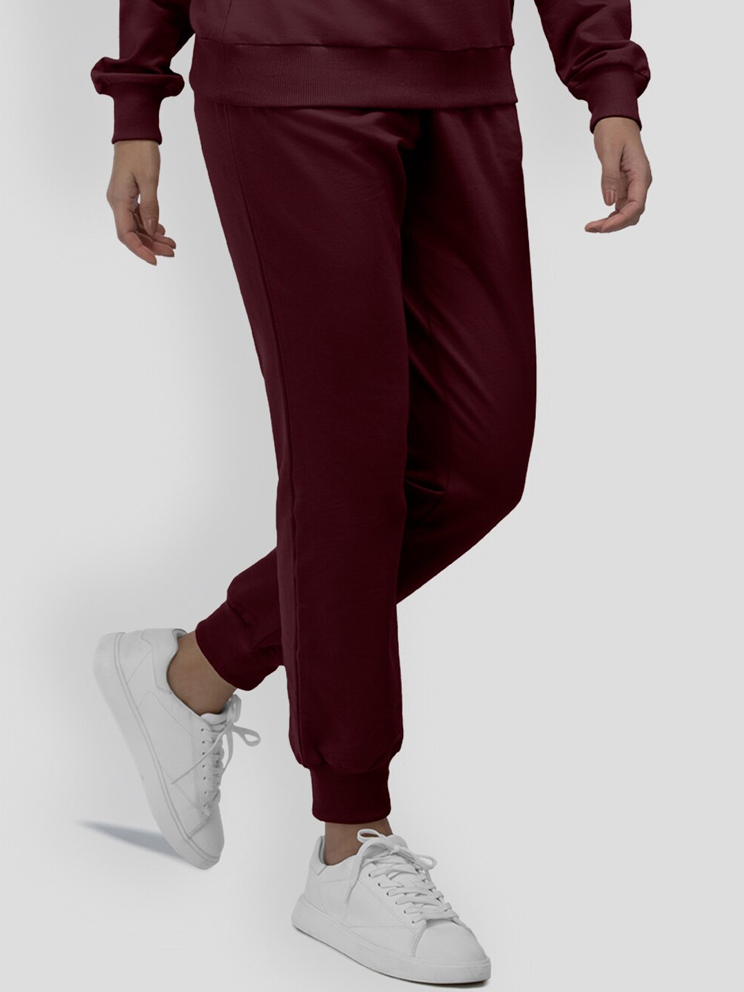 

PANGOLIN Women 4-Way Stretch Cotton Mid-Rise Jogger, Burgundy