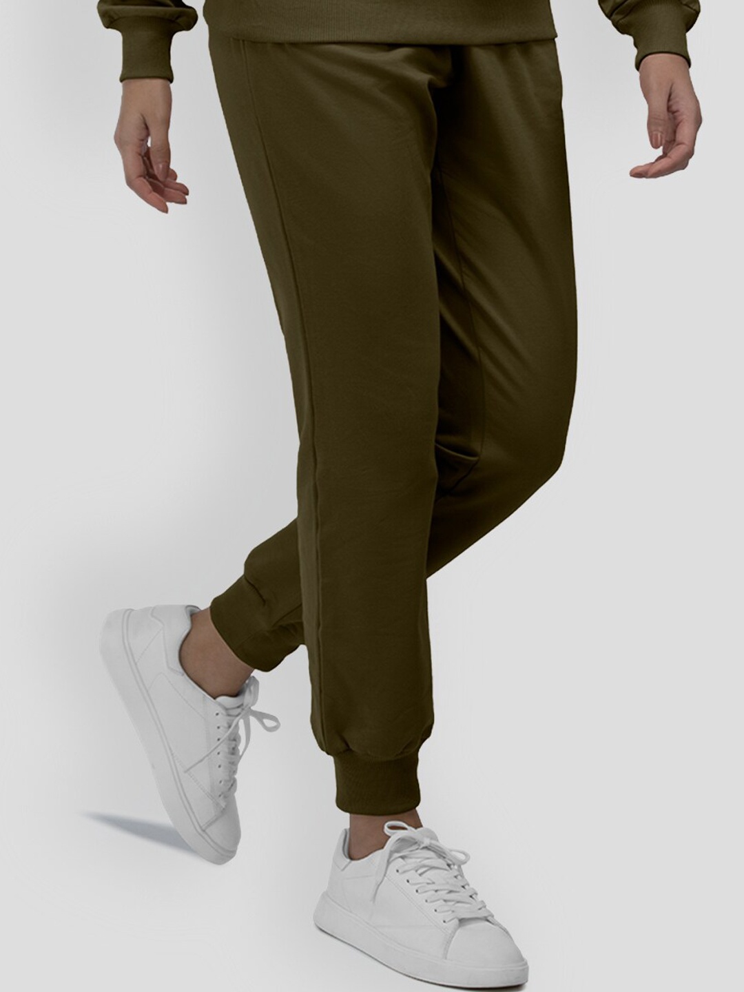 

PANGOLIN Women Mid-Rise Cotton Joggers, Olive