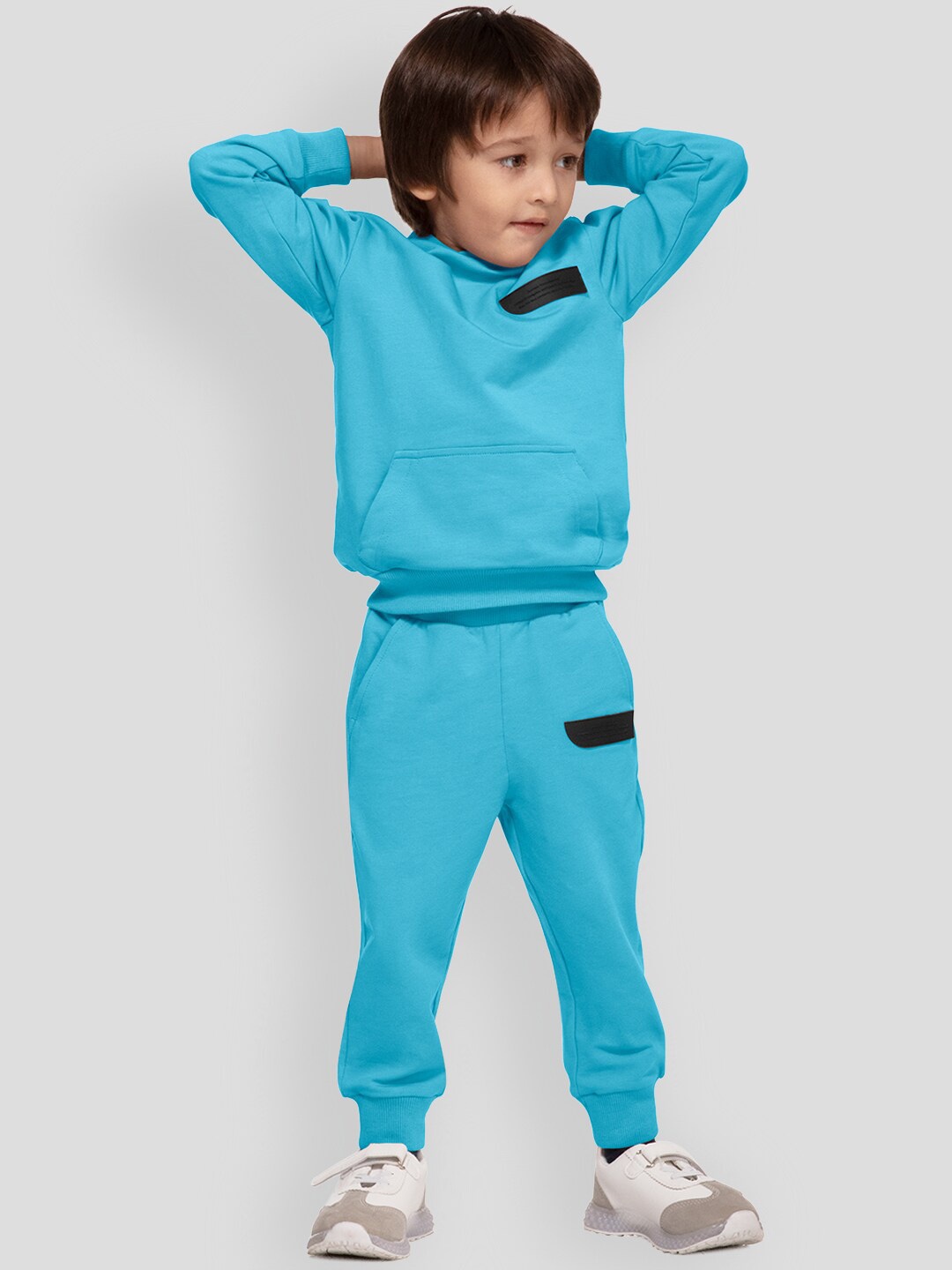 

PANGOLIN Boys 4-Way Stretch Mid Rise Cotton Joggers, Blue