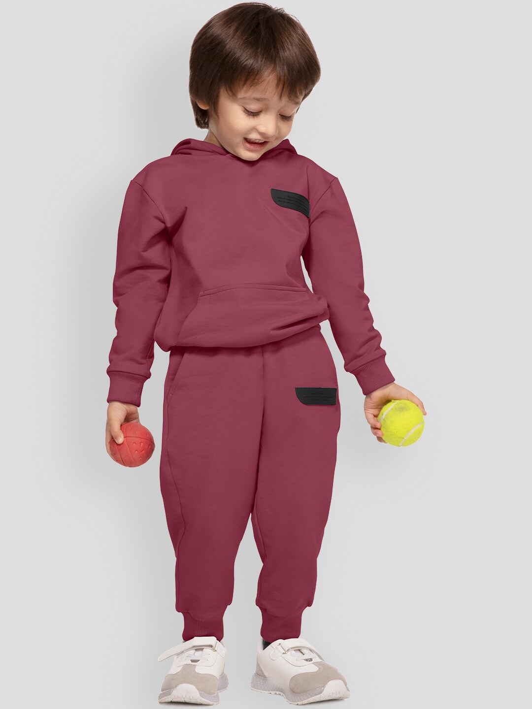 

PANGOLIN Boys Mid-Rise Cotton Joggers, Purple