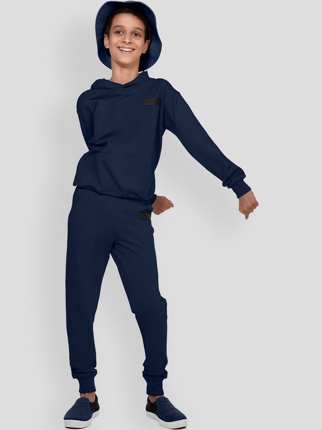 

PANGOLIN Boys 4-Way Stretch Mid-Rise Cotton Joggers, Blue