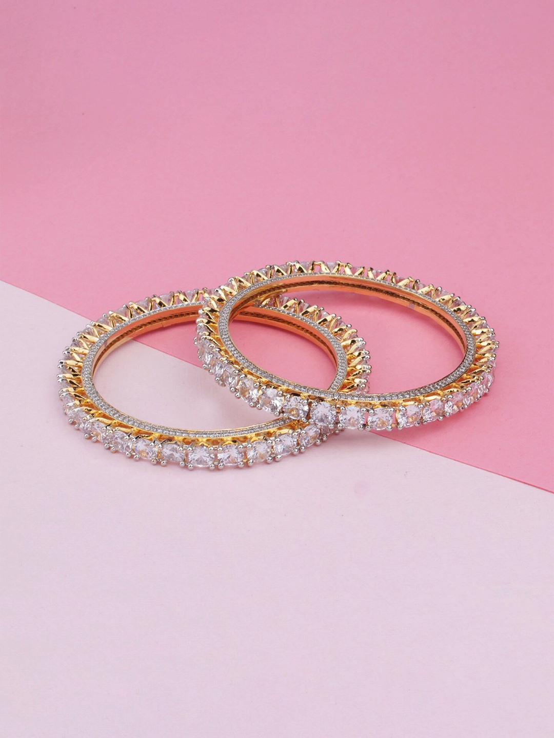 

Mirana Set Of 2 Gold-Plated AD-Studded Bangles