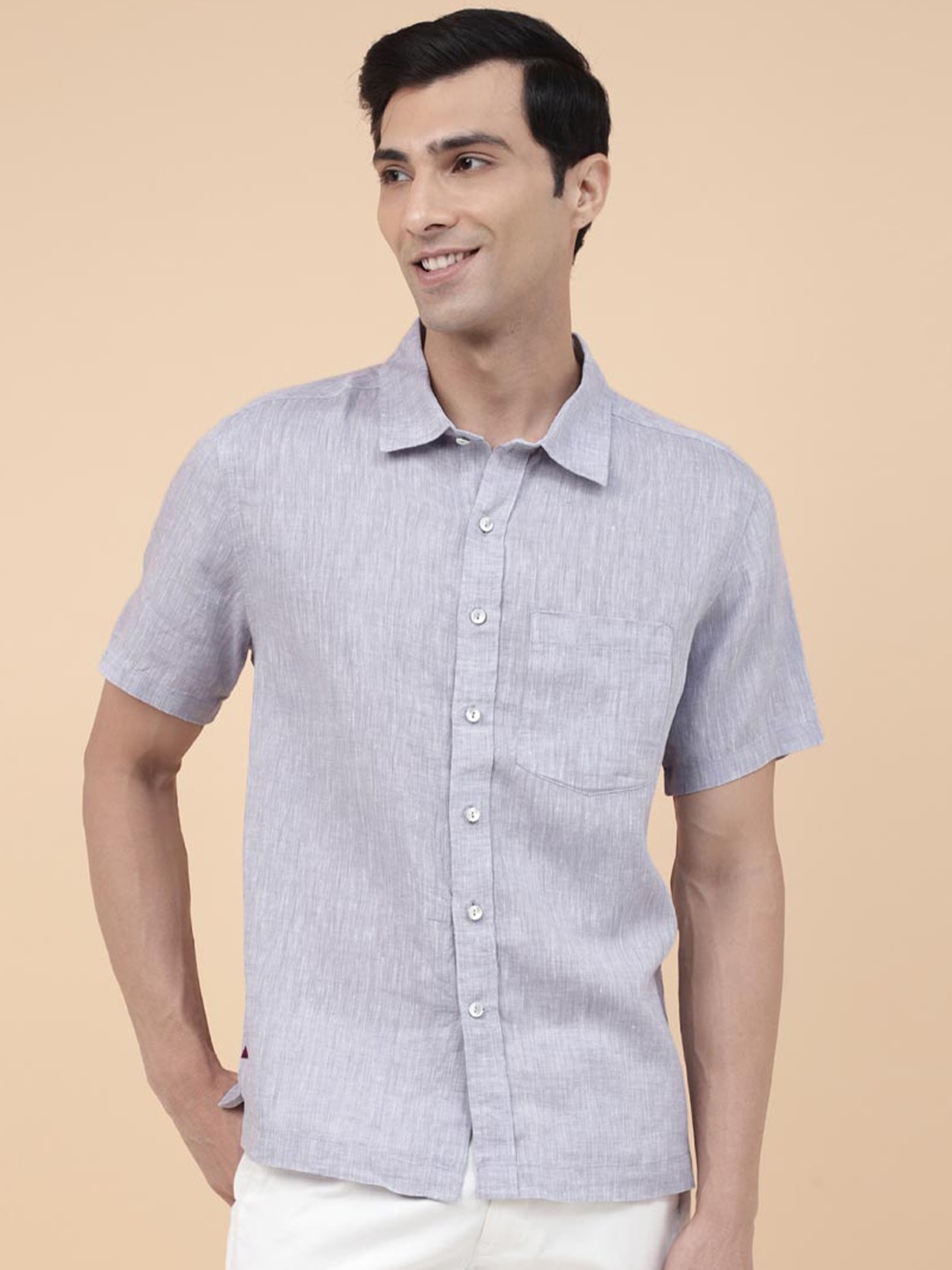

Fabindia Opaque Linen Casual Shirt, Purple