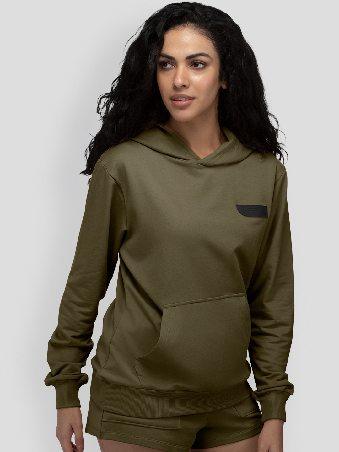 

PANGOLIN Hooded Long Sleeves Pullover Sweatshirt, Olive