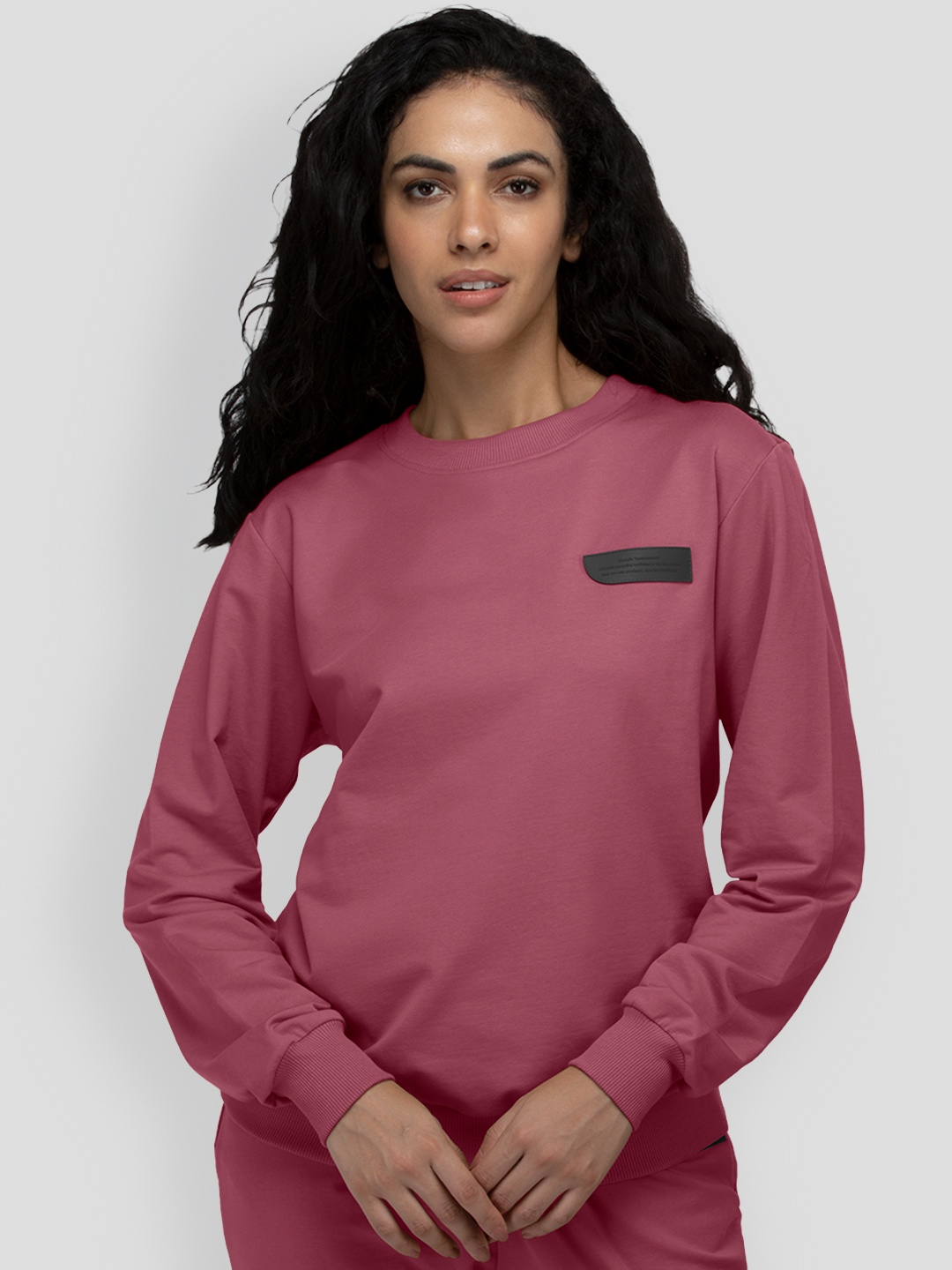 

PANGOLIN Round Neck Long Sleeves Pullover Sweatshirt, Purple