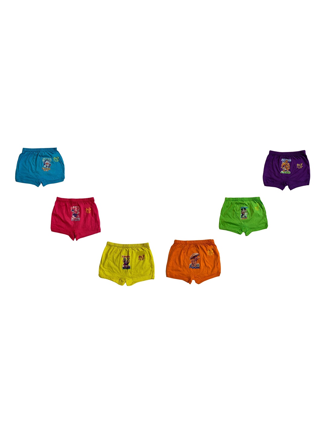 

CoolTees4U Kids Pack of 6 Printed Cotton Boyshorts Briefs, Blue