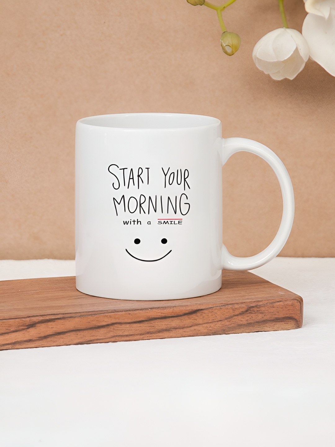 

CLAY CRAFT White & Black Text or Slogans Printed Ceramic Glossy Mug 350 ml